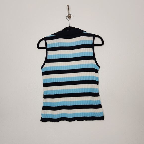 Vintage y2k Collegiate Prep Sleeveless Polo Tank Top Ribbed Office Arizona Large - Picture 6 of 7
